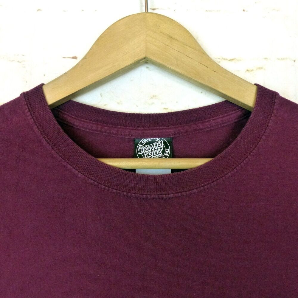 Santa Cruz Skateboards Shirt Mens L Burgundy Classic Dot Graphic Tee Skate 90s - Picture 4 of 12
